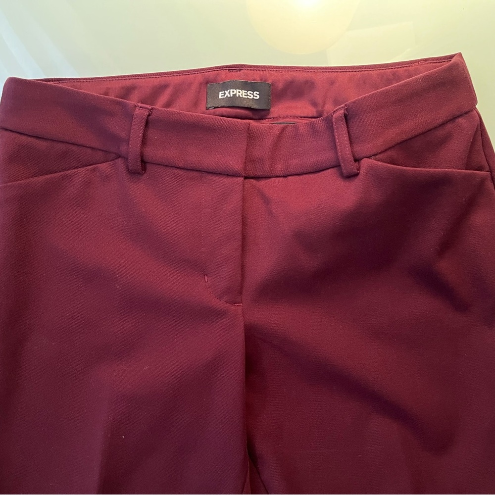 Express Women's Burgundy Boot Cut Pants Size 4R Editor Barely Boot - Picture 2 of 4